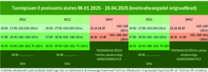 Read more about the article Treeningute ajad kuni 20. aprill 2025